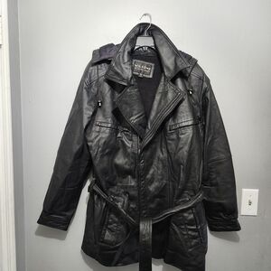 Wilson Mens Black Leather Jacket Size M